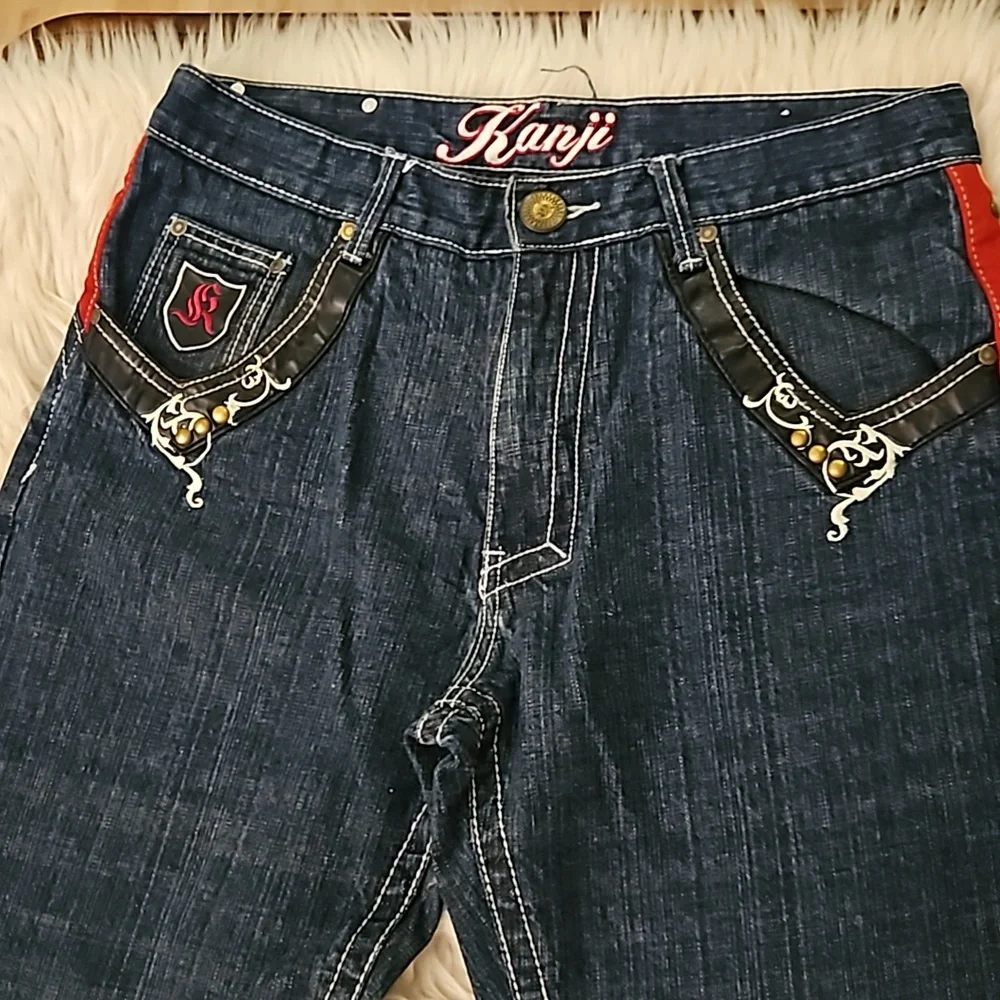 Kanji Collection Y2K Dark Wash Bootcut Jeans Size 34x34